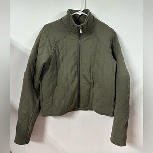 Lululemon Quilted Calm Jacket Full Zip LW3EPLS Womens Size 8 Green
